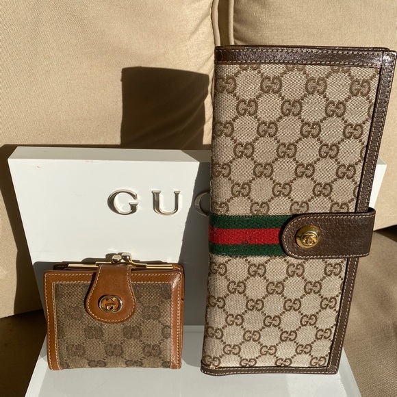 GUCCI Rare Vintage Web Stripe Ticket Case Wallet/Clutch - Picture 13 of 14